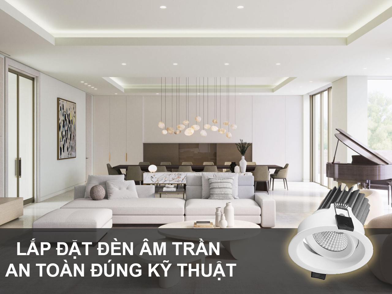 lắp đặt đèn led âm trần