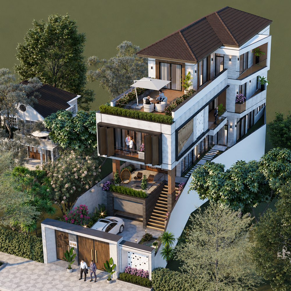 đèn chiếu sáng villa long thành đồng nai